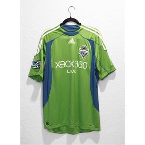 Seattle Sounders FC Inaugural Adidas 2008 XBOX MLS Jersey Men L Green Climacool